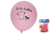 Balónek nafukovací 30 cm - sada 5 ks, Holka