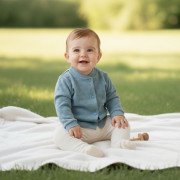 Kabátek vzor obdélníky modrá Baby Service