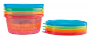 NUBY Set na jídlo 4 misky s víčkem 300 ml a 2 lžičky 3m +