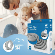 Ochranná páska pěnová šedá pro ochranu hran a rohů skleněného nábytku 1 ks (2 m) Sipo