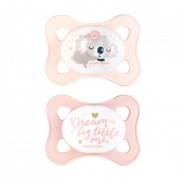 Set symetrických silikonových MINI dudlíků 0-2 m Canpol babies Sleepy koala - Růžový