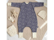 Merino spací pytel s nohavicemi a odepínacími rukávy Šedé ovečky Kaarsgaren