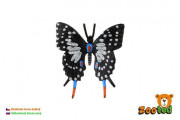 Motýl tropický Papilio/otakárek černo-šedivý zooted plast 6 cm