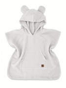 Dětské mušelínové pončo lux s kapucí Teddy rychleschnoucí šedé