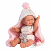 Obleček pro panenku miminko New Born velikosti 26 cm Llorens 2dílný růžový