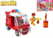 EDUKIE stavebnice hasičské auto 71 ks + 1 figurka