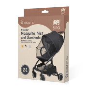 Uni síťka proti hmyzu & sluneční clona na kočárek 2 v 1 Sipo