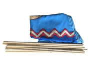 Stan indiánský 120x120x150 cm modrý