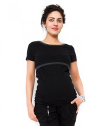 Těhotenské a kojící triko Aldona - Černá