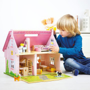 Přenosný dřevěný domeček pro panenky Bigjigs Toys