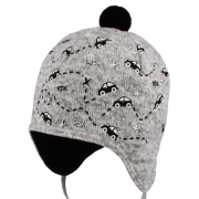 Vázací čepice s bambulí Auta Šedá RDX