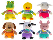 Zvířátko plyšové 25 cm v oblečku 0 m+