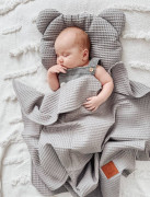 Waflová letní sada polštářku s přikrývkou Šedá Infantilo