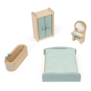 Dřevěný domeček pro panenky s rodinou a nábytkem Janod