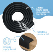 Ochranná páska pěnová pro ochranu hran a rohů nábytku 2 m Sipo