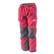 Kalhoty sportovní outdoorové, podšité fleezovou podšívkou vínová Pidilidi