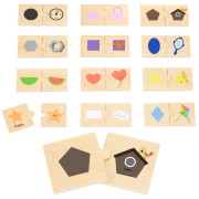 Dřevěné puzzle dvojice - tvary