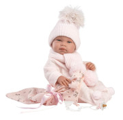 New Born holčička Llorens 84338 - realistická panenka s celovinylovým tělem 43 cm