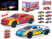 Auta závodní 12,5 cm kov na zpětný chod se světlem a zvukem