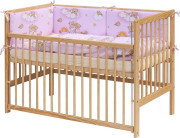 Dětská postýlka s kompletní výbavou 120 x 60 cm, mráček růžová Scarlett