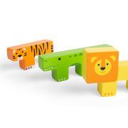 Dřevěné kostky puzzle se zvířátky safari Bigjigs Toys