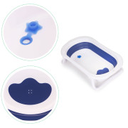 Dětská skládací vanička s odtokem modrá