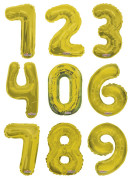 Nafukovací číslice zlatá 35 cm