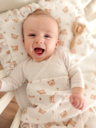 Mušelínová letní sada polštář s volánky Medvídek Infantilo