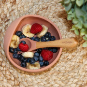 Silikonová miska s přísavkou a lžičkou Bo Jungle Terracotta