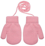 Zateplené zimní rukavice se šňůrkou třpytivé 4 - 6 let