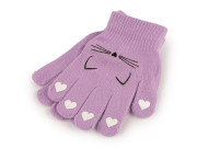 Dětské pletené rukavice kočka