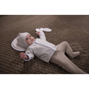 Čepice podšitá zavazovací Outlast® Bílá sv.hnědé květy/bílá