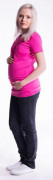 Těhotenské a kojící triko s kapucí, kr. rukáv Malinová