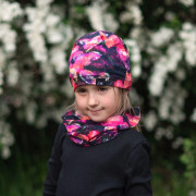 Bavlněný nákrčník Duhová srdce černá Esito 