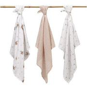 Mušelínové plenky Super Soft růžové 3 ks 70x70 cm BabyOno