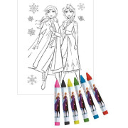 Samolepkový set s omalovánkami a voskovkami 500ks Ledové království