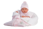 New Born holčička 73852 Llorens - realistické miminko 40 cm