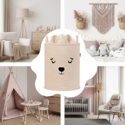 Koš na hračky Premium Bouclé se šňůrkou 43 l Sipo