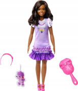 Moje první Barbie panenka - černovláska s pudlíkem