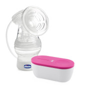 Odsávačka mateřského mléka elektrická přenosná Travel Pink USB Chicco