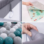 Ohrádka Playpark Grey s matrací BabyGo