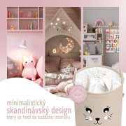 Koš na hračky XL se šňůrkou, skládací bavlněný / 63 l Sipo 