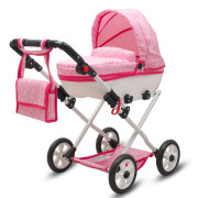 Luxusní dětský kočárek pro panenky růžový New Baby Comfort