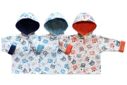 Bavlněný oboustranný kabátek s kapucí Medvídek Modrý Baby Service