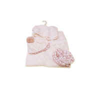 Obleček pro panenku miminko New Born velikosti 26 cm Llorens 3dílný růžovo-bilý