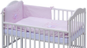 Dětská postýlka s kompletní výbavou Scarlett 120 x 60 cm - Měsíček - růžová