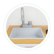 Dětská dřevěná kuchyňka s LED osvětlením a hrnci