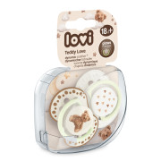 Dudlík svítící silikonový dynamický 2 ks Teddy Love 18 m+ Lovi