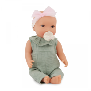 Panenka 35 cm v overalu s čelenkou LullaBaby