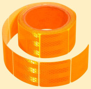 Samolepící páska reflexní dělená 5m x 5cm oranžová (role 5m)